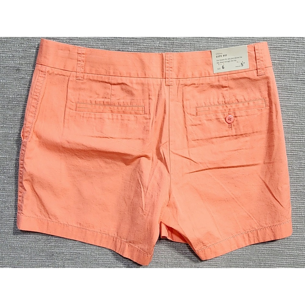 J.Crew Factory Womens City‎ Fit Chino Shorts Coral Orange Size 6 5 Inch Inseam - Picture 2 of 7
